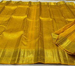 MUSTURD YELLOW KANCHI SAREE