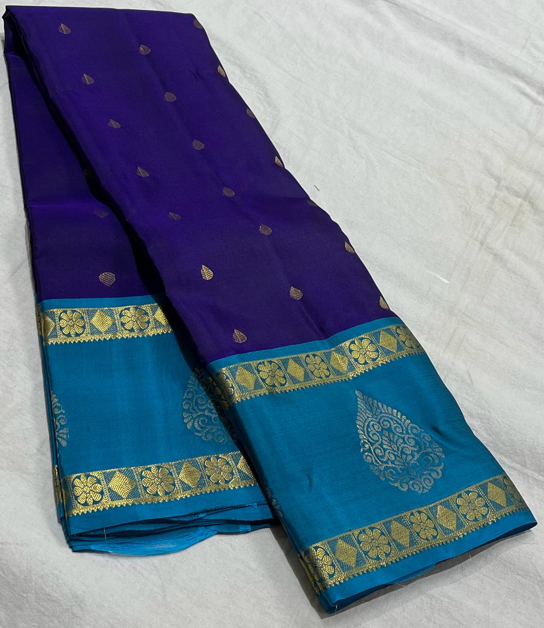 BLUE KANCHI SILK SAREE