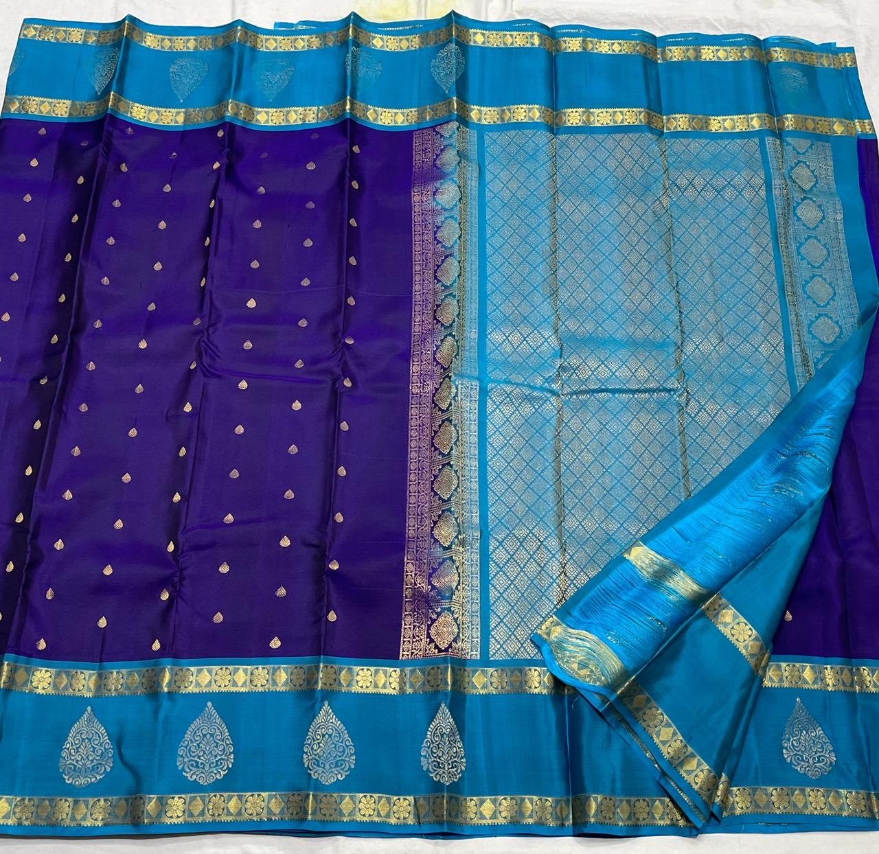 BLUE KANCHI SILK SAREE