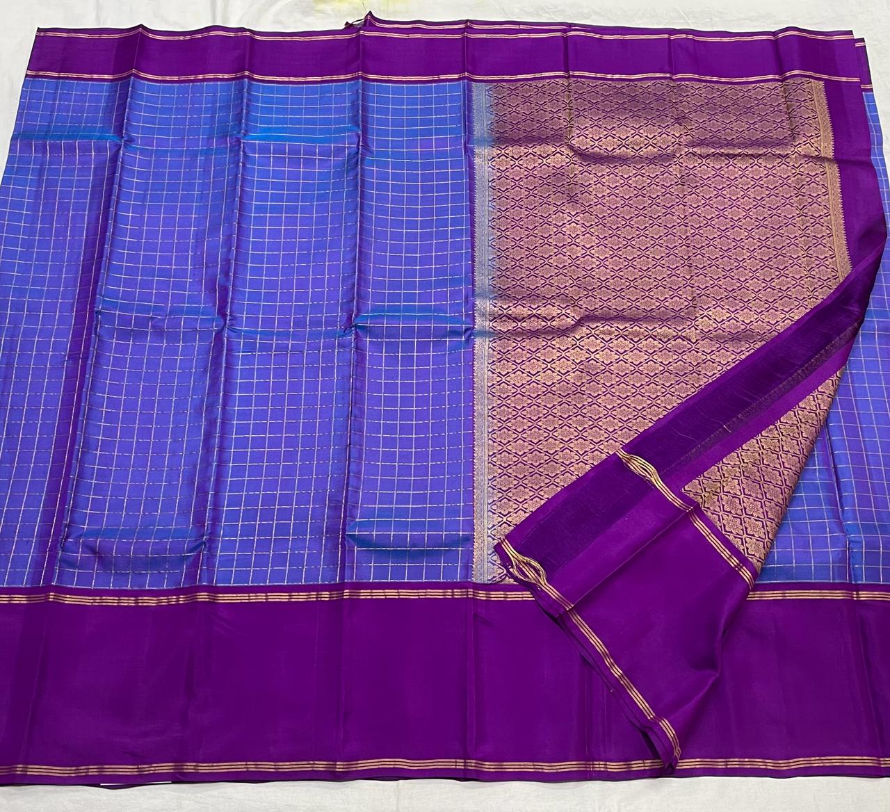 BLUE / VIOLET KANCHI SILK SAREE