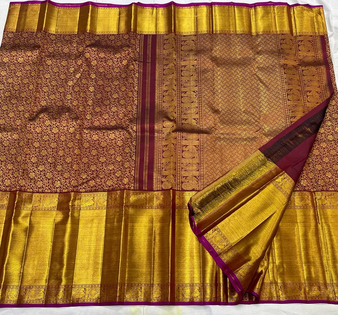 DARK PURPLE / GOLD KANCHI SAREE