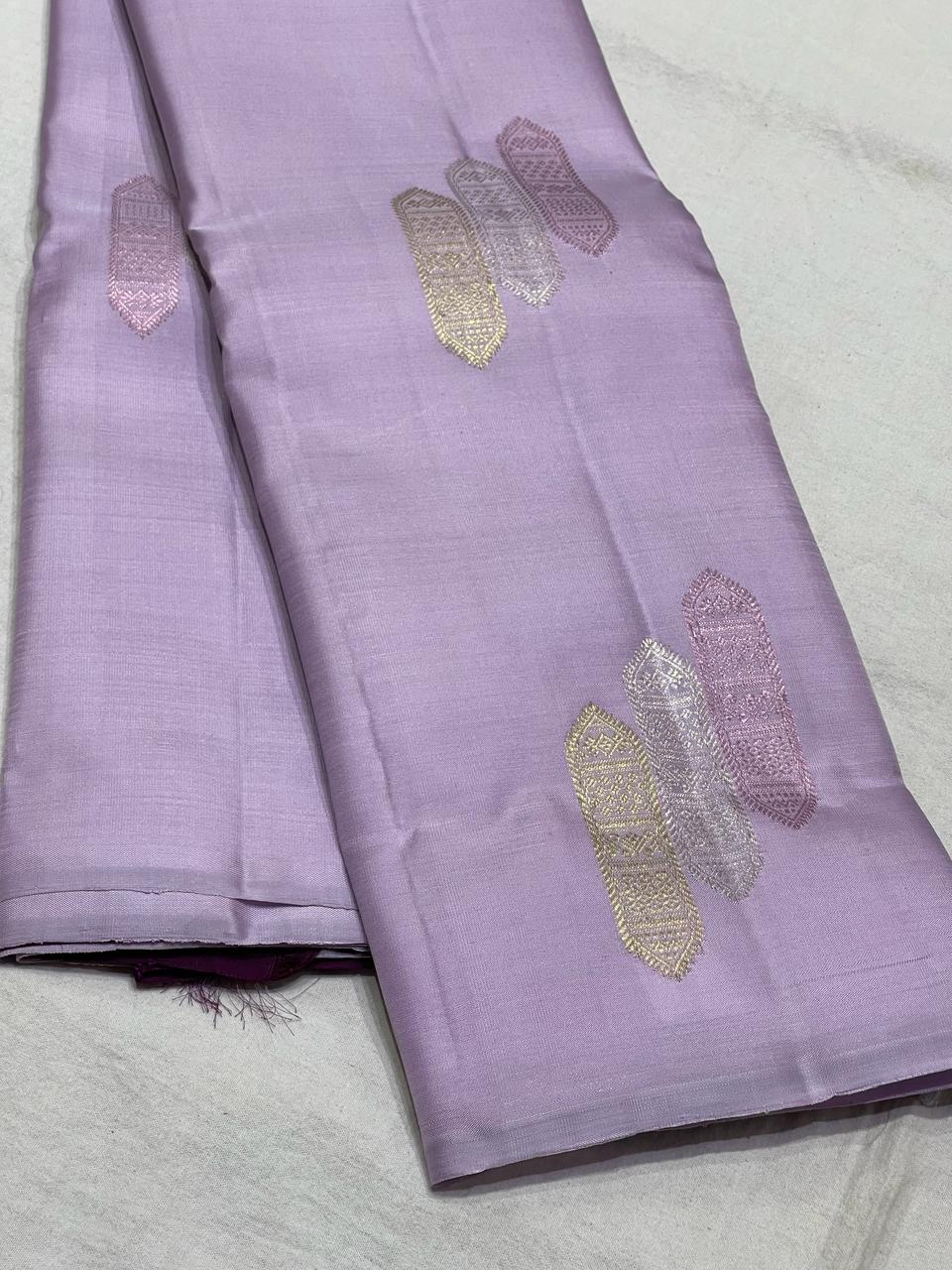 LILAC / PUPLE BOARDERLESS KANCHI SAREE