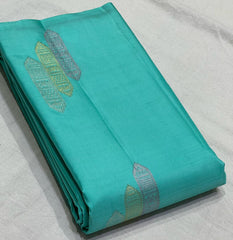 MINT BLUE / MAROON BOARDERLESS KANCHI SAREE