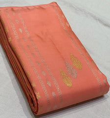 PEACH / PURPLE BOARDERLESS KANCHI SAREE