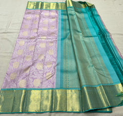 LAVENDER / SEA BLUE KANCHI SAREE