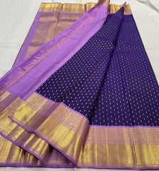 NAVY BLUE / LAVENDER KANCHI SAREE