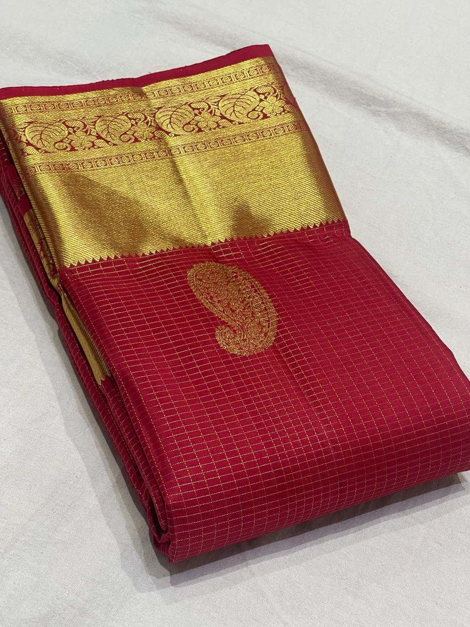 RED / GOLD KANCHI SILK SAREE
