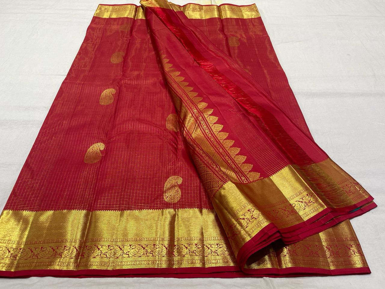 RED / GOLD KANCHI SILK SAREE