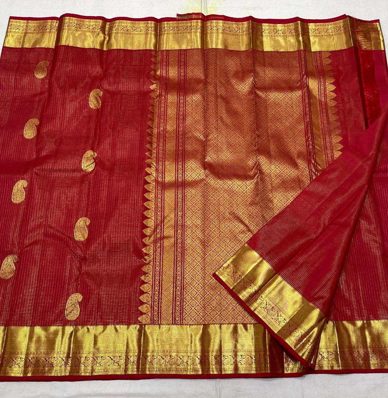 RED / GOLD KANCHI SILK SAREE
