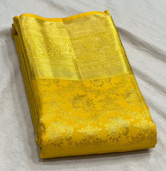 MUSTURD YELLOW KANCHI SAREE