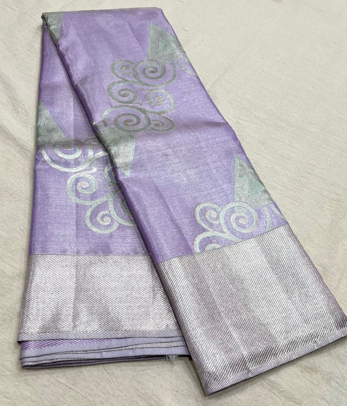 LAVENDER / SILVER KANCHI TISSUE SAREE