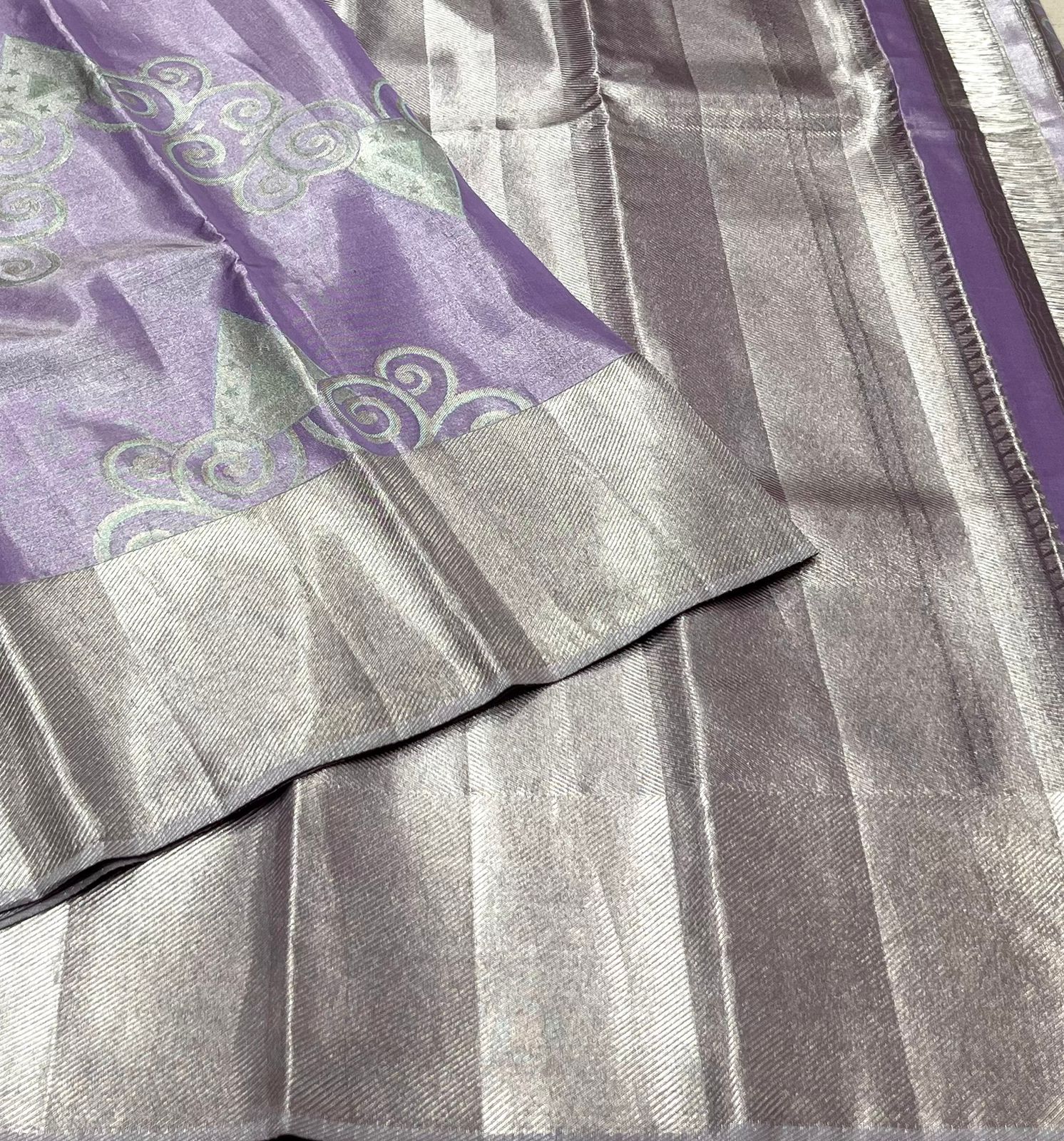 LAVENDER / SILVER KANCHI TISSUE SAREE