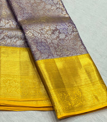 COPPER / MUSTURD YELLOW KANCHI TISSUE SAREE