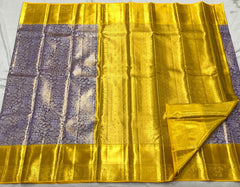 COPPER / MUSTURD YELLOW KANCHI TISSUE SAREE