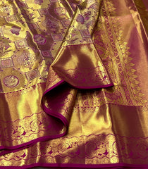 GOLD / PINK KANCHI TISSUE SAREE