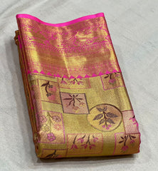 GOLD / PINK KANCHI TISSUE SAREE