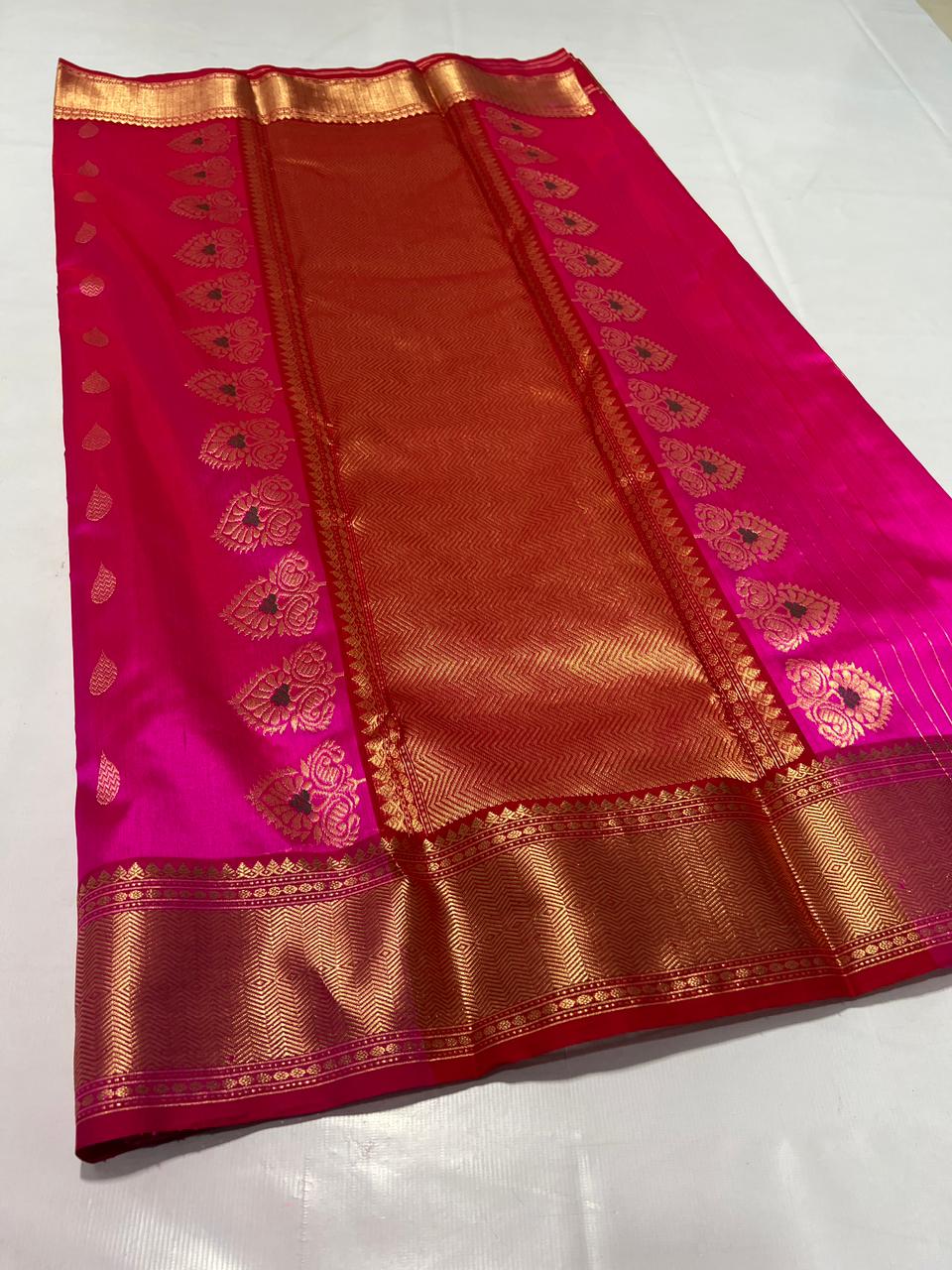 ROSE PINK CHANDERI SAREE