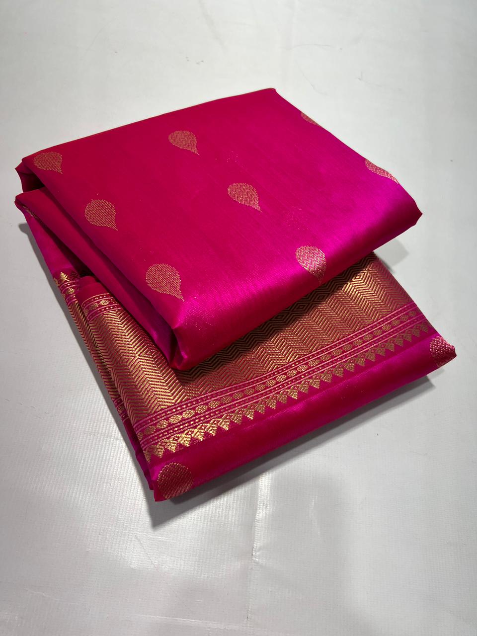 ROSE PINK CHANDERI SAREE