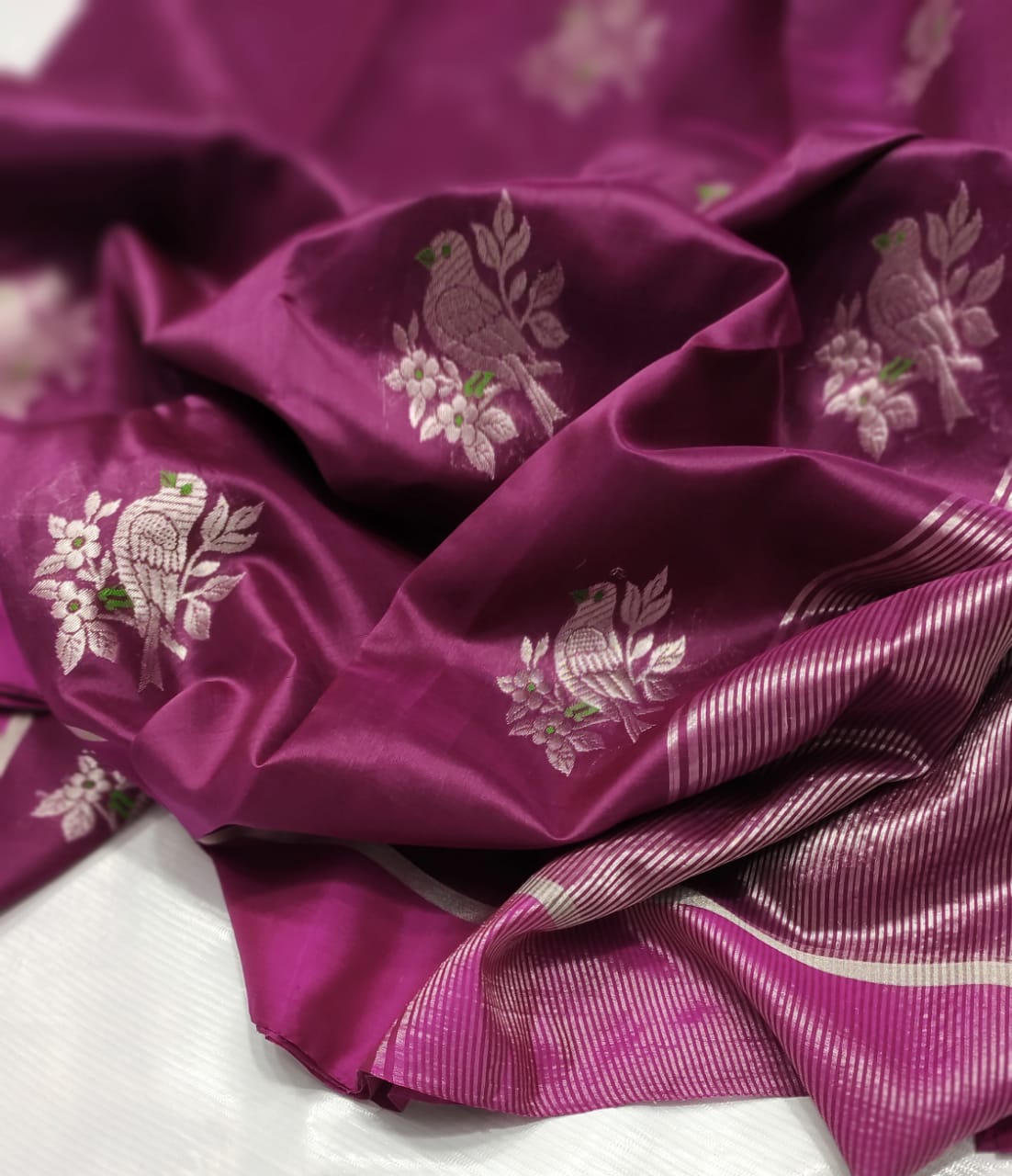 MEGENTA PINK CHANDERI SAREE