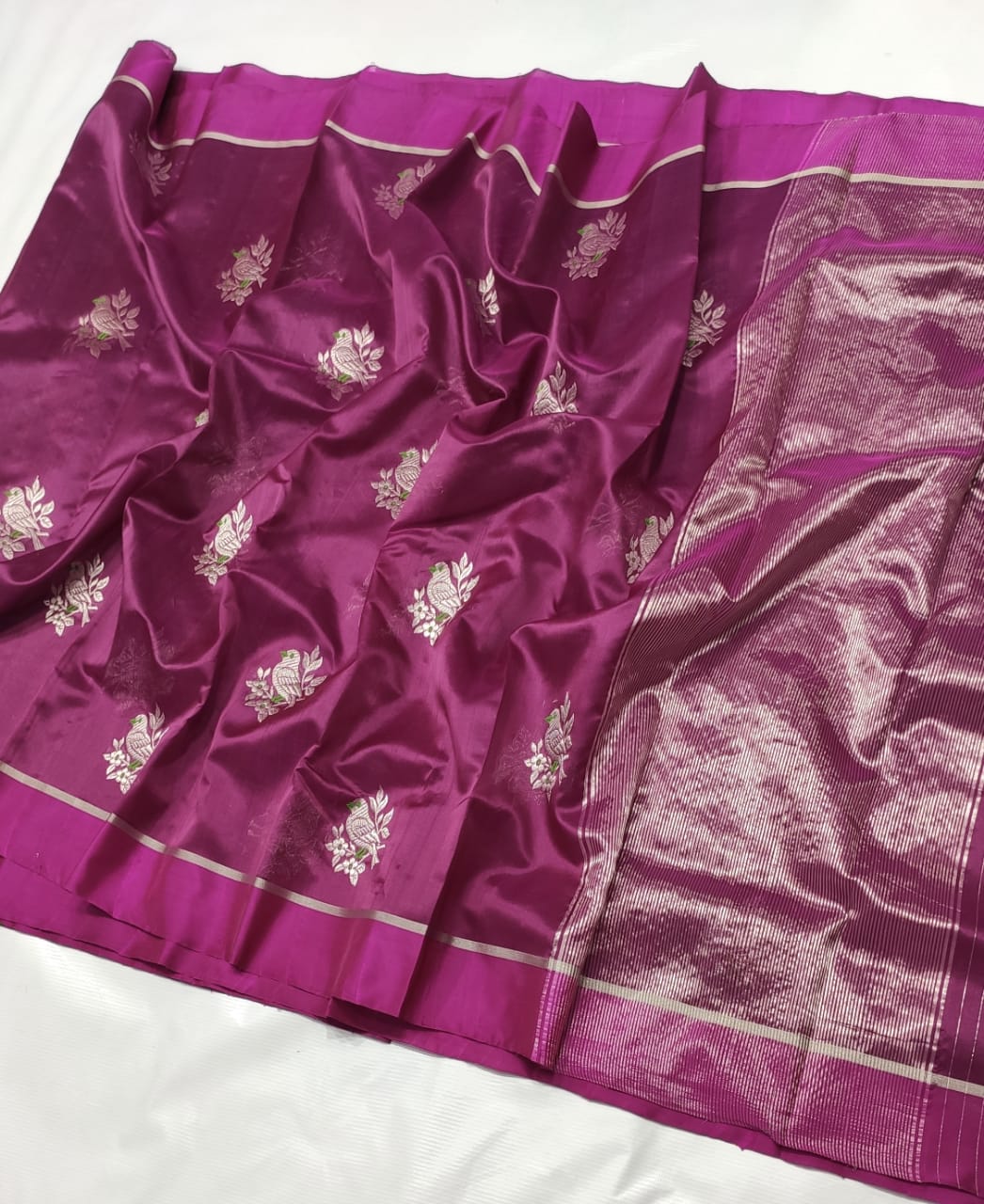 MEGENTA PINK CHANDERI SAREE