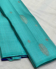 SEA BLUE / NAVY BLUE BOARDERLESS KANCHI SAREE