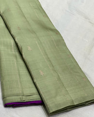 MEHANDI GREEN / PURPLE BOARDERLESS KANCHI SAREE