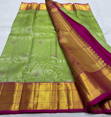 MEHANDI GREEN / PURPLE KANCHI SAREE