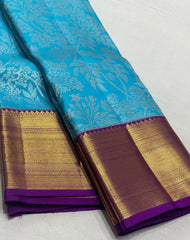 SKY BLUE / VIOLET KANCHI SAREE