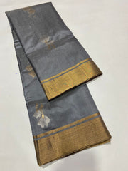 GRAY/GOLD CHANDERI SAREE