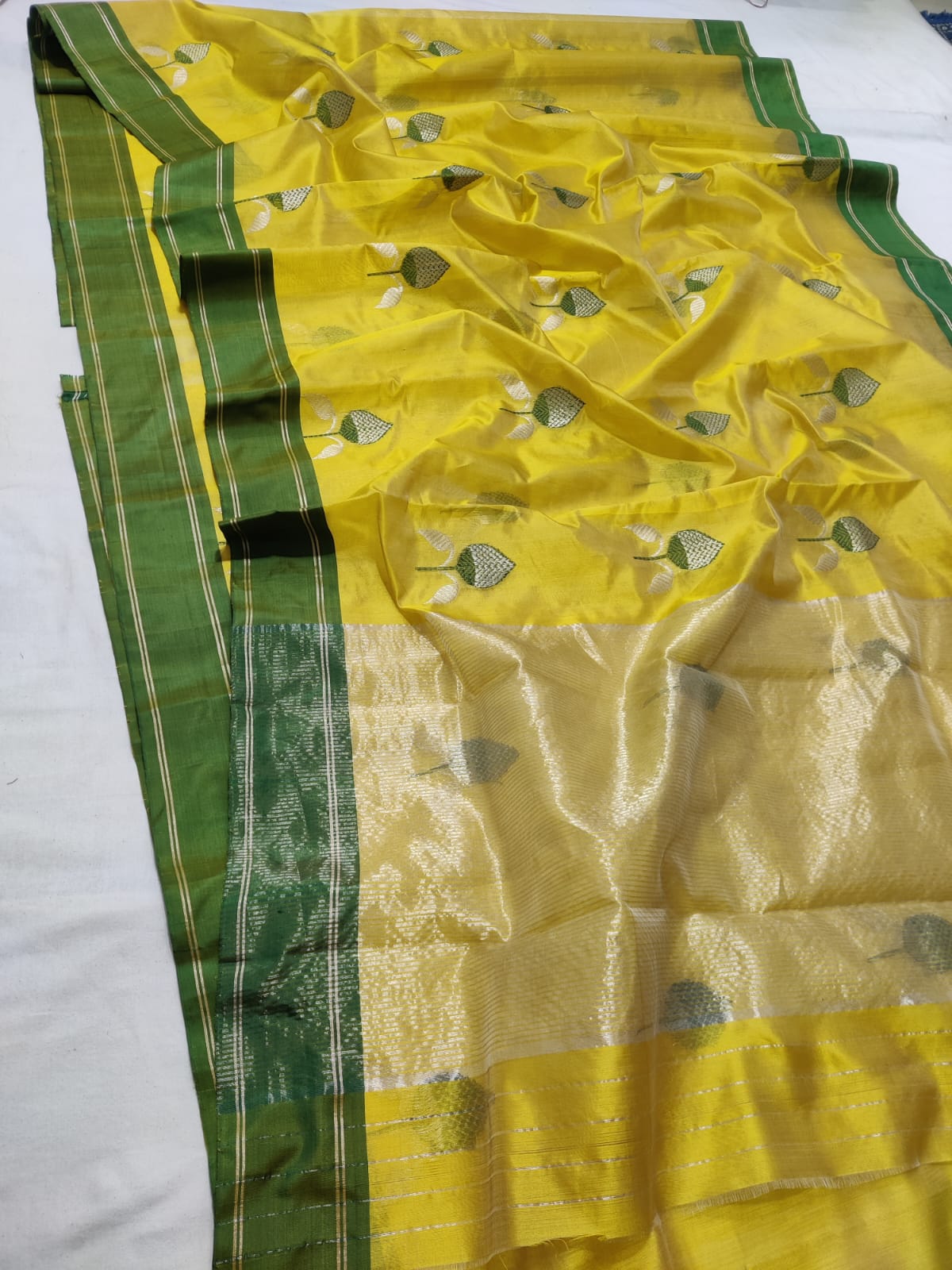 LEMON/GREENCHANDERI SAREE