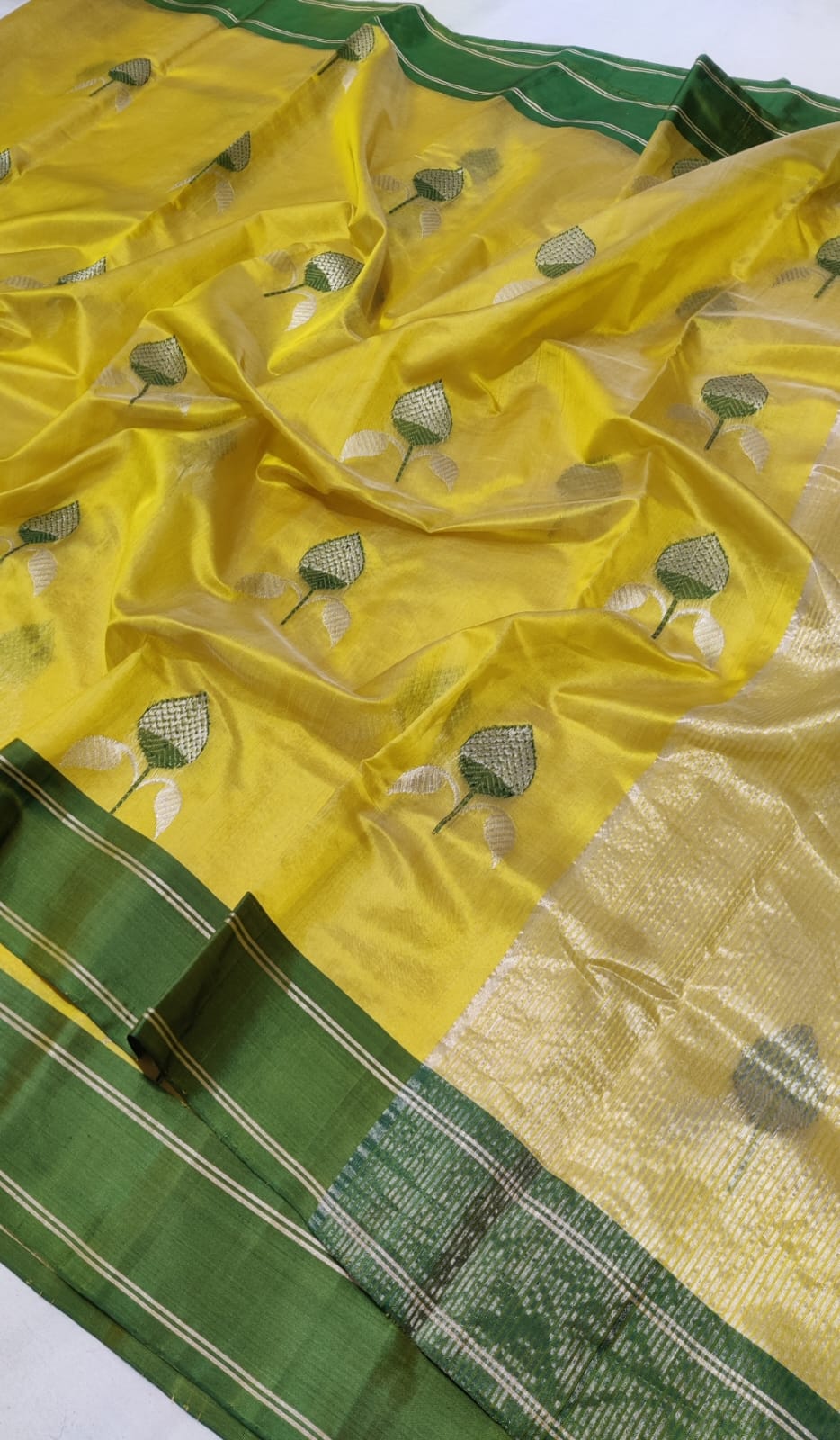 LEMON/GREENCHANDERI SAREE