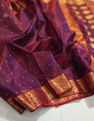 RED CHANDERI SAREE