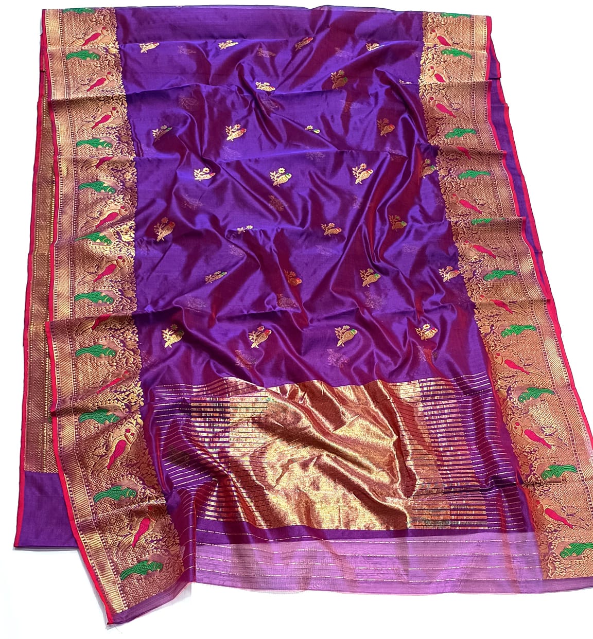 PURPLE CHANDERI SAREE