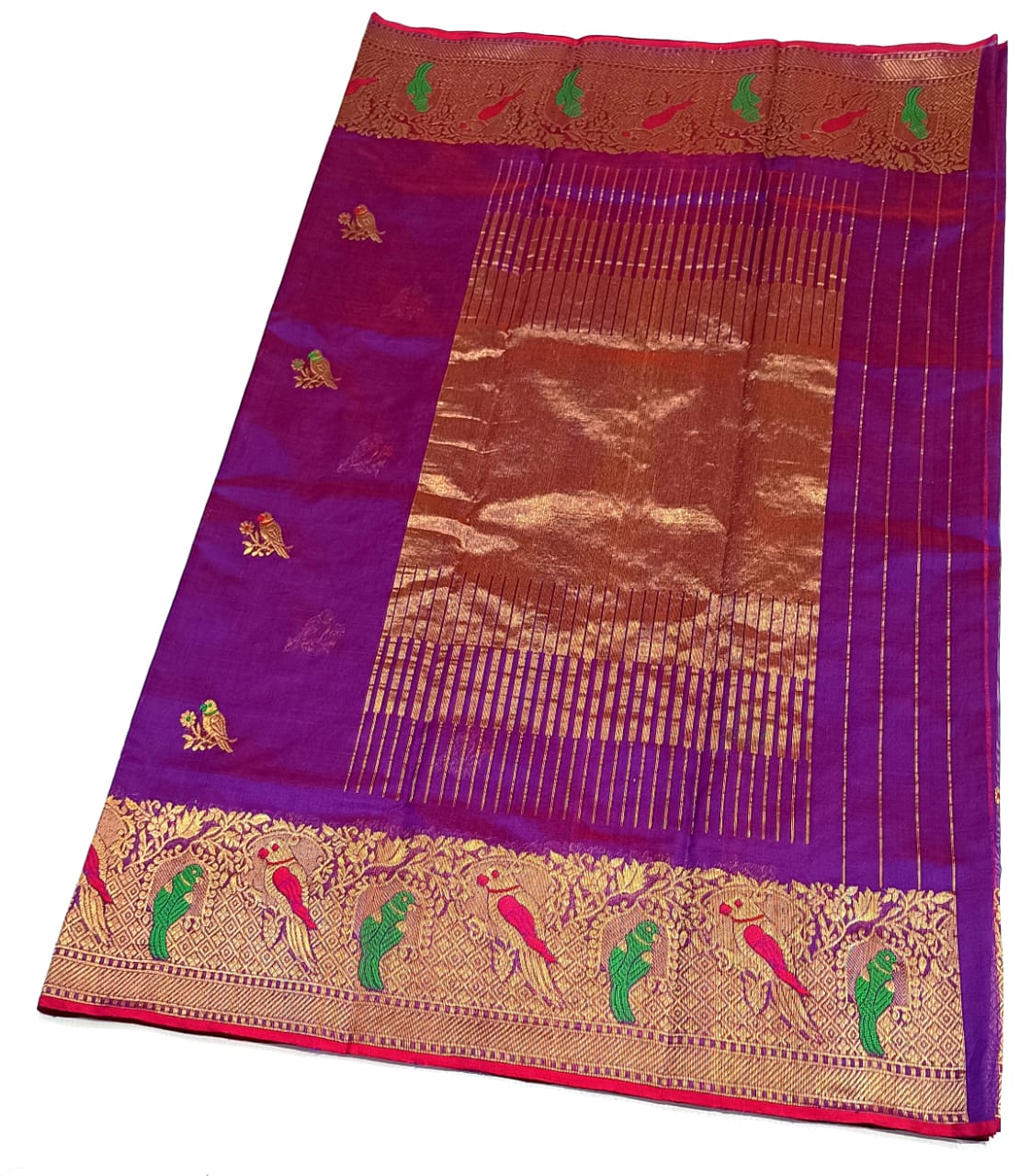 PURPLE CHANDERI SAREE