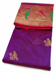 PURPLE CHANDERI SAREE