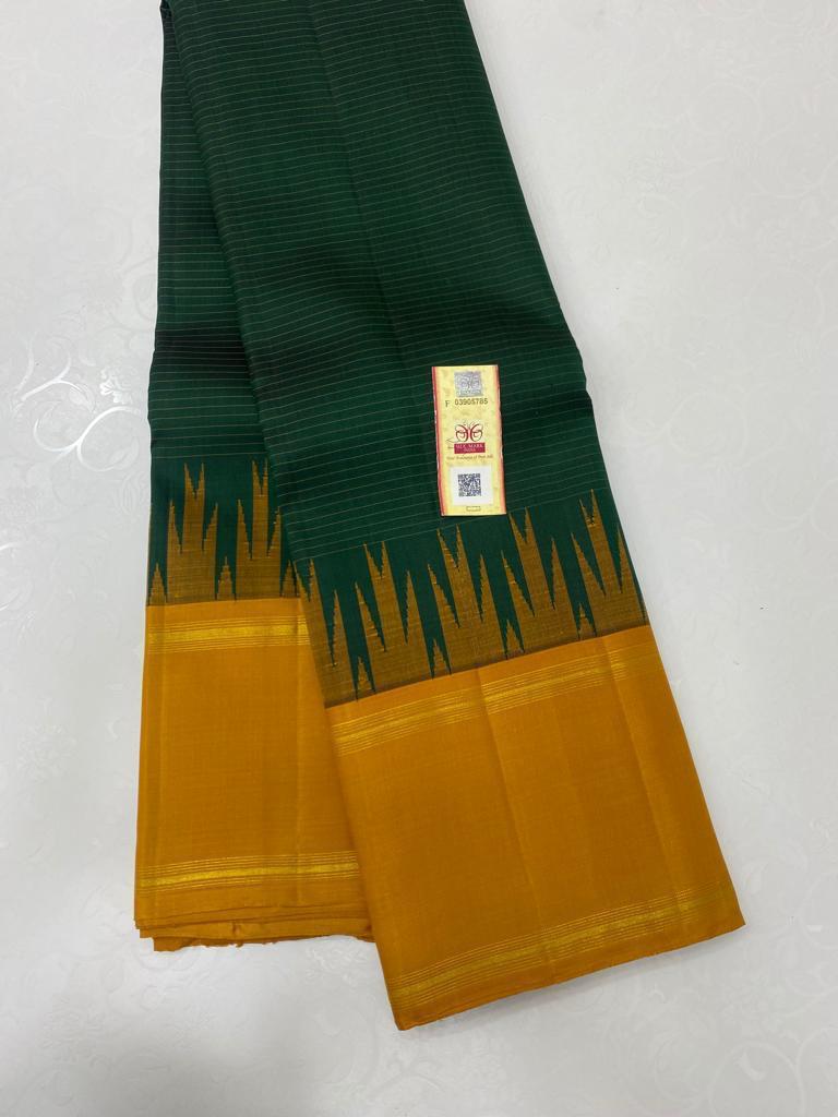 GREEN SAPOTA TEMPLE  SILK SAREE