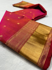 RED/GOLD CHANDERI SAREE