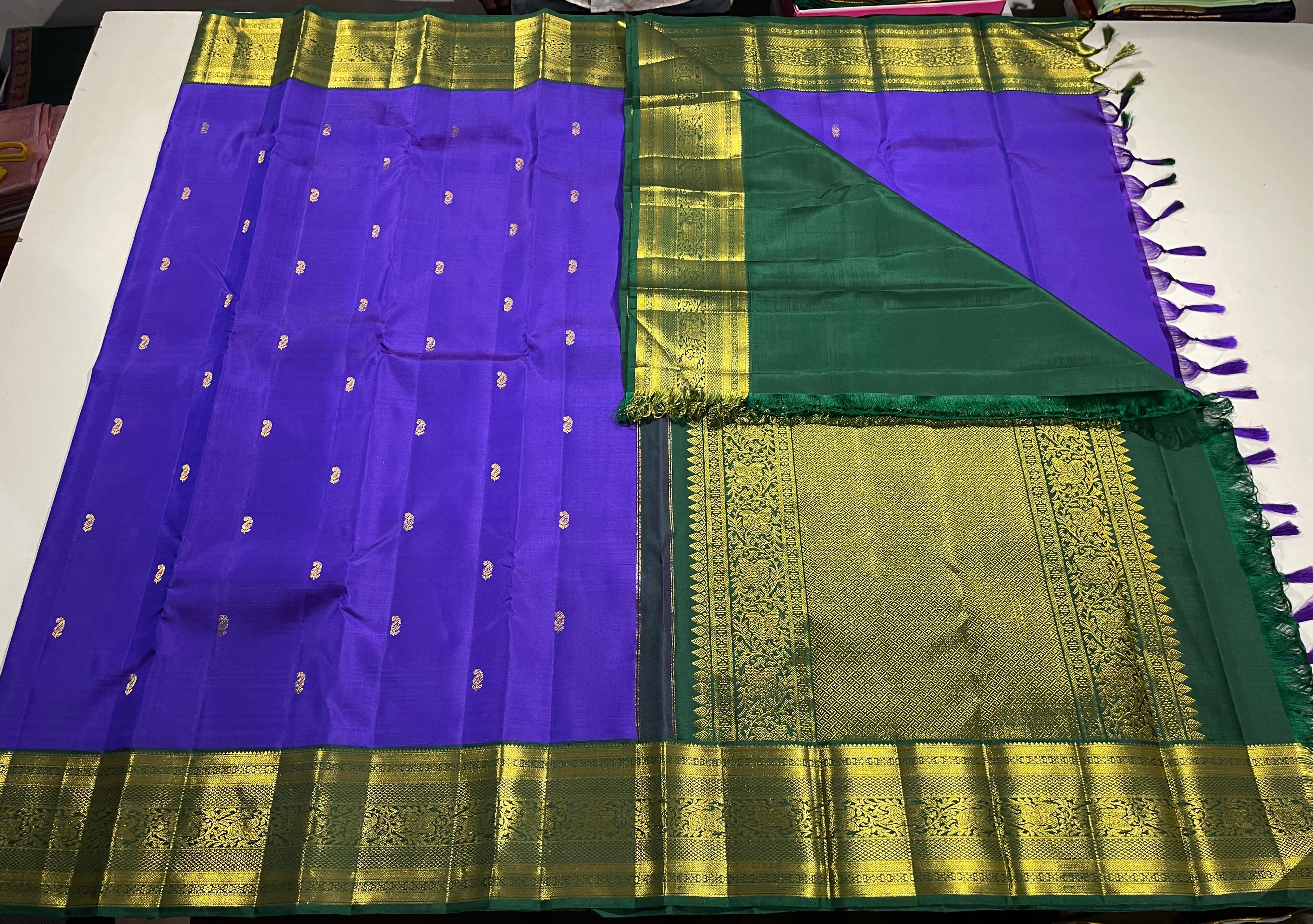 PURPLE/ GREEN KANCHI SAREE