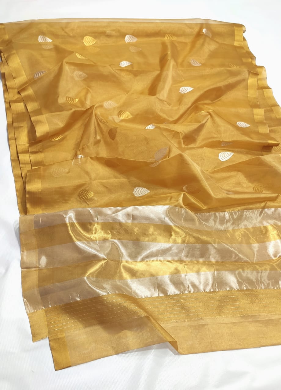 GOLD CHANDERI SAREE