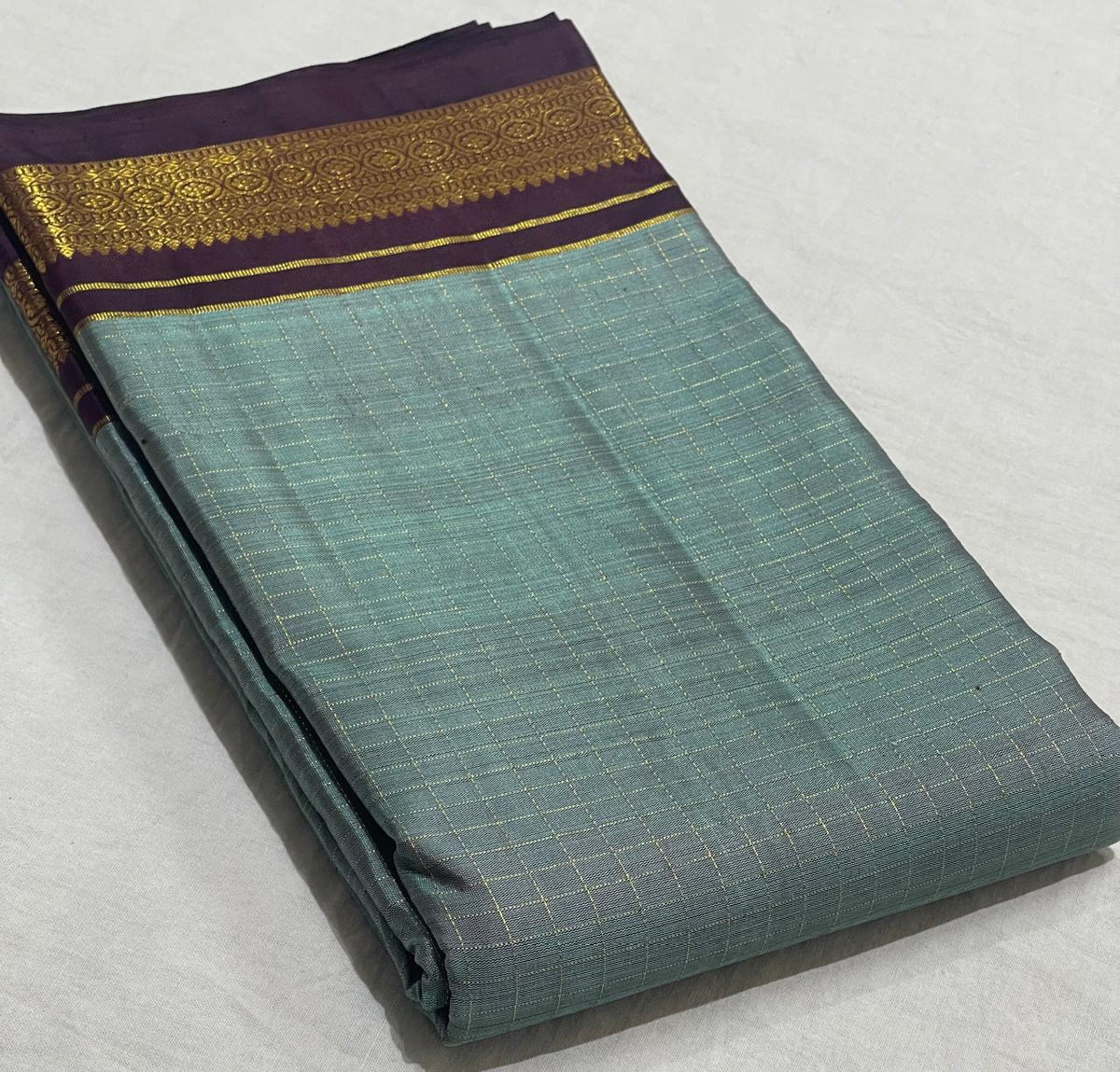 GREEN /BROWN KANCHI SILK SAREE