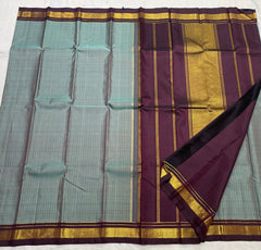 GREEN /BROWN KANCHI SILK SAREE