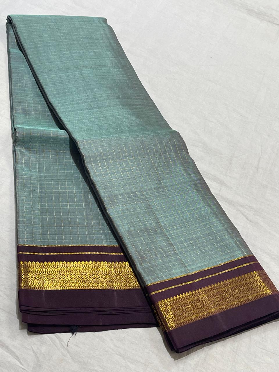 GREEN /BROWN KANCHI SILK SAREE