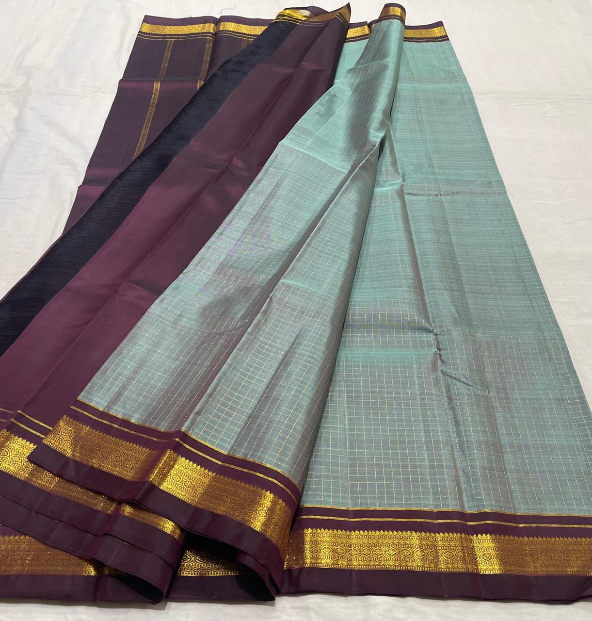 GREEN /BROWN KANCHI SILK SAREE