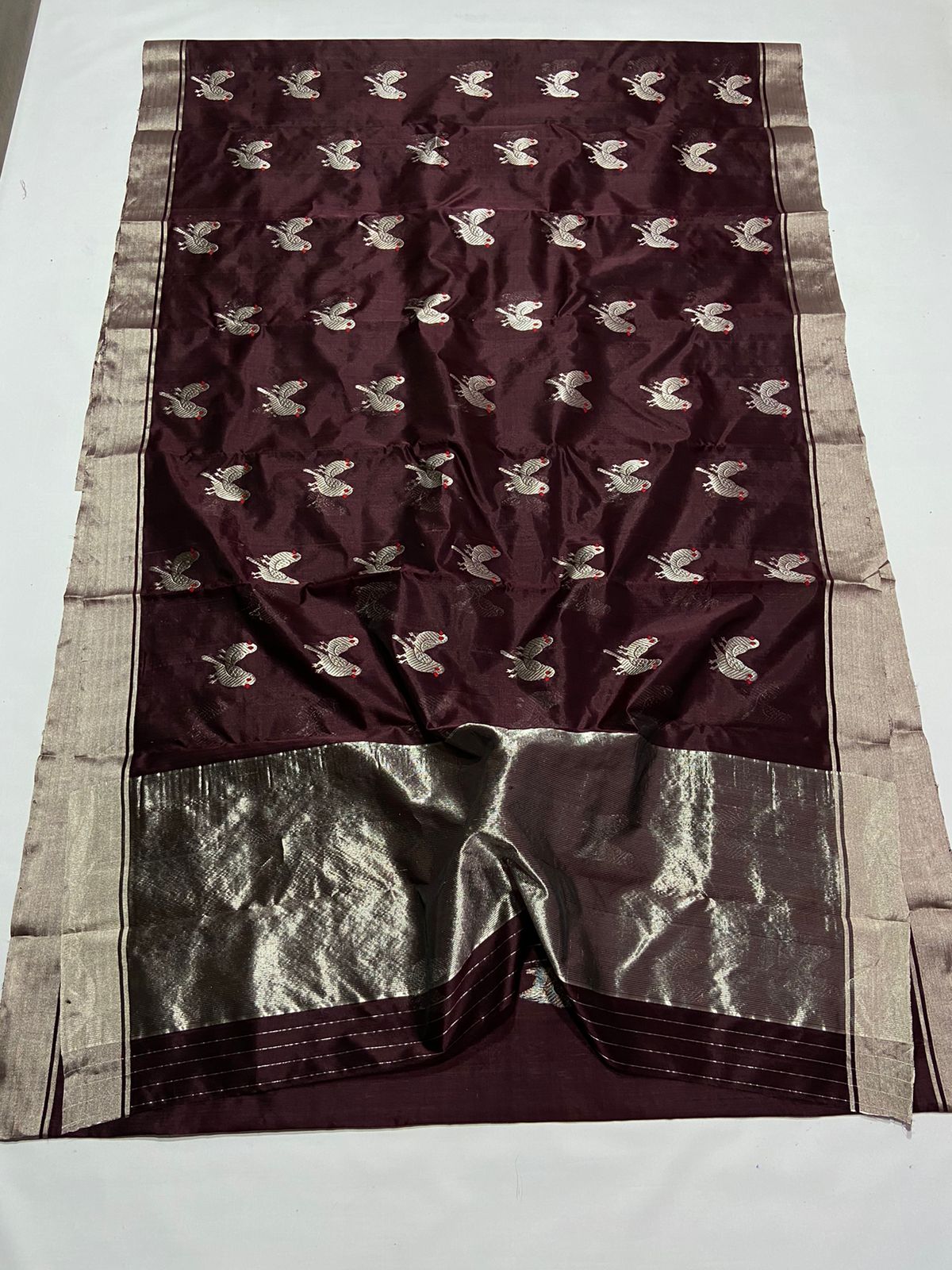 BROWN CHANDERI SAREE