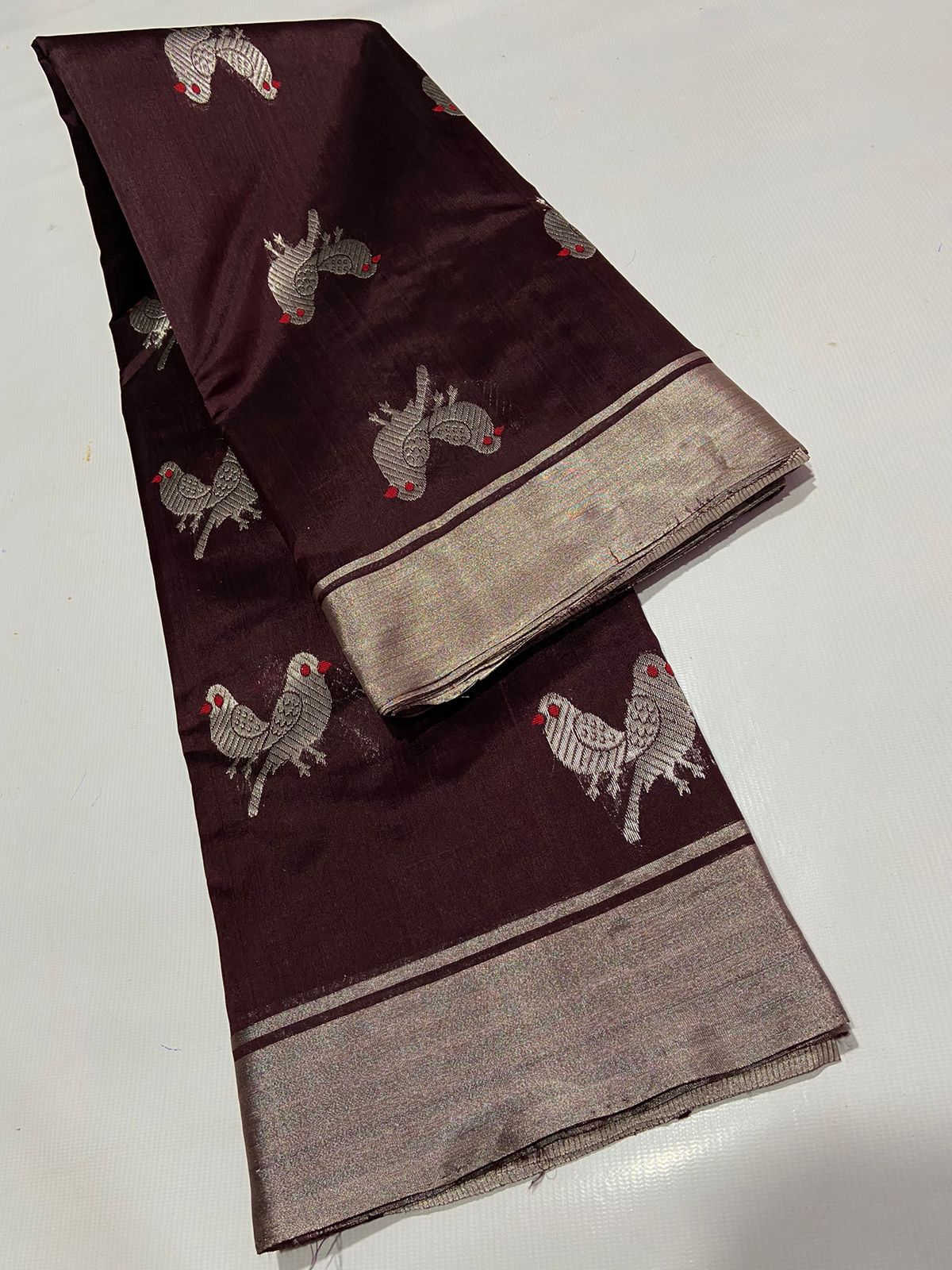 BROWN CHANDERI SAREE