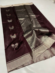 BROWN CHANDERI SAREE