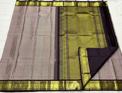 GRAY/ GOLD KANCHI SILK SAREE