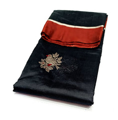 BLACK/RED CHANDERI SAREE