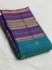 BLUE/PURPLE KANCHI SILK SAREE