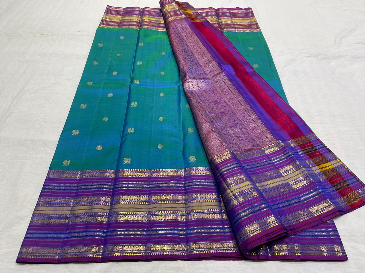 BLUE/PURPLE KANCHI SILK SAREE